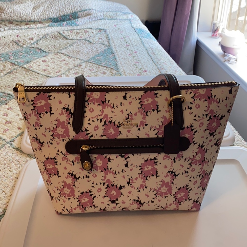 Coach flowered tote